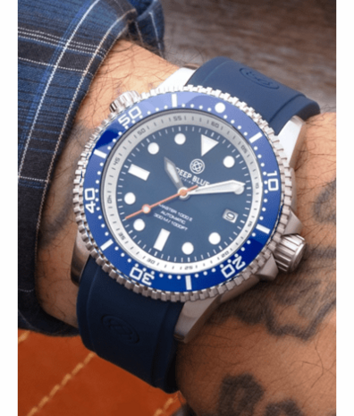 MASTER 1000 II 44MM AUTOMATIC DIVER BLUE CERAMIC BEZEL &ndash; BLUE SUNRAY DIAL STRAP