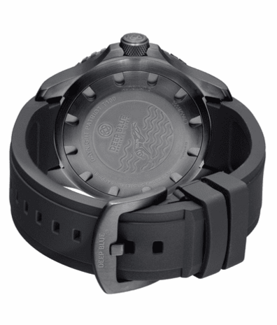 DAYNIGHT PATRIOT PVD BLACK CASE BLACK CERAMIC BEZEL - BLACK DIAL &ndash; 7 COLOR TRITIUM TUBES STRAP