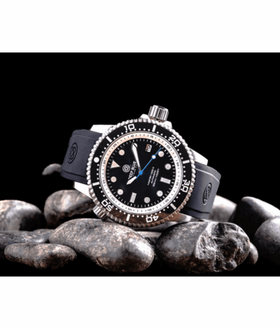 MASTER 1000 II 44MM AUTOMATIC DIVER BLACK CERAMIC BEZEL &ndash; BLACK GLOSSY DIAL STRAP