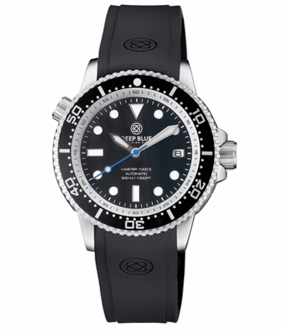 MASTER 1000 II 44MM AUTOMATIC DIVER BLACK CERAMIC BEZEL &ndash; BLACK GLOSSY DIAL STRAP