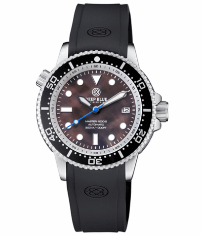 MASTER 1000 II 44MM AUTOMATIC DIVER BLACK CERAMIC BEZEL &ndash; BLACK MOTHER OF PEARL DIAL STRAP