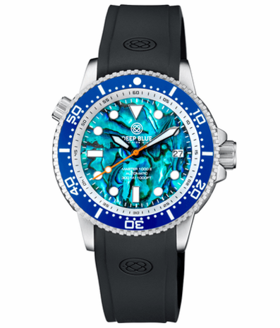 MASTER 1000 II 44MM AUTOMATIC DIVER BLUE CERAMIC BEZEL &ndash; BLUE ABALONE DIAL STRAP