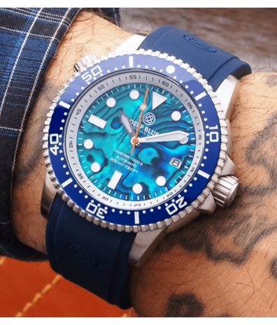 MASTER 1000 II 44MM AUTOMATIC DIVER BLUE CERAMIC BEZEL &ndash; BLUE ABALONE DIAL STRAP