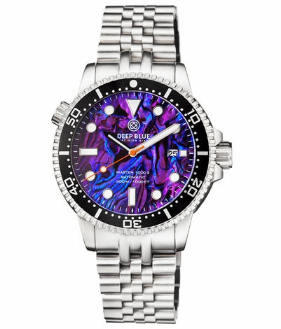 MASTER 1000 II 44MM AUTOMATIC DIVER BLACK CERAMIC BEZEL PURPLE ABALONE DIAL